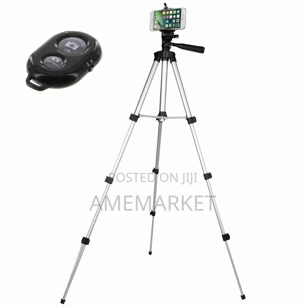 Phone Tripod Stand With Bluetooth Remote Control. Live Video