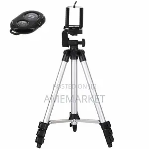Phone Tripod Stand With Bluetooth Remote Control. Live Video