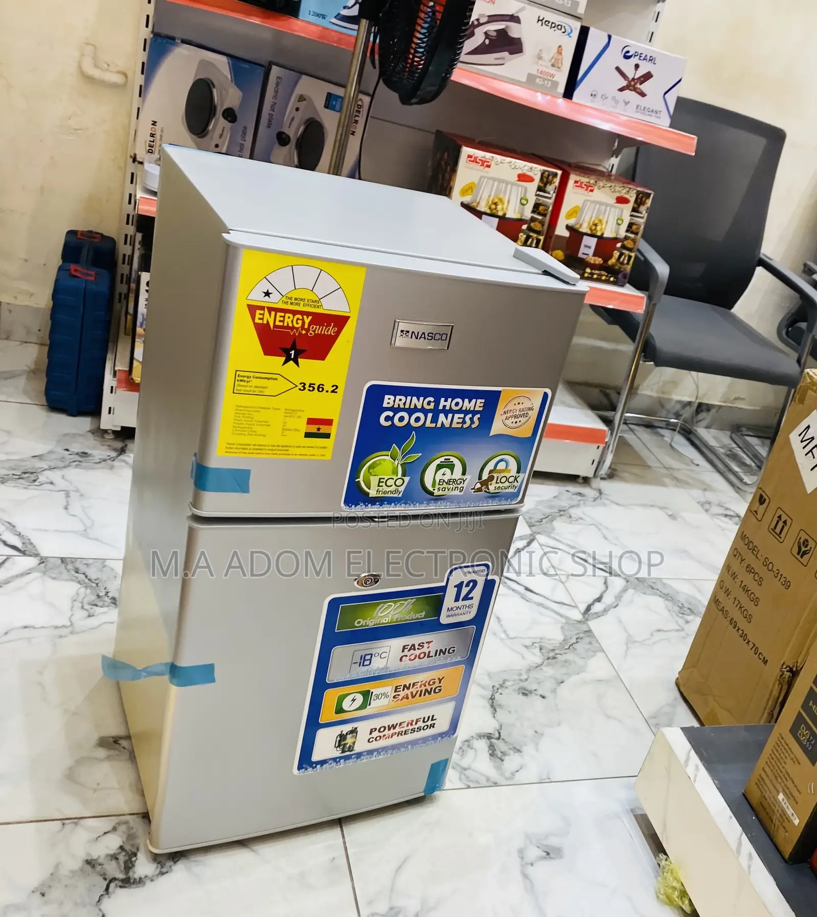 Shop Original Nasco 2 Door Table Top Fridge(Nasf2-13)Gray