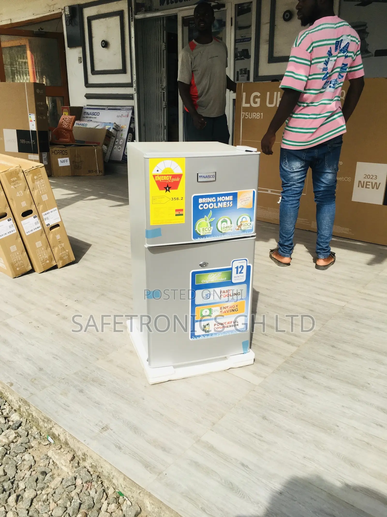 Grab Nasco Topfreezer Gray Nasf2-120 Doubledoor 90L Fridge