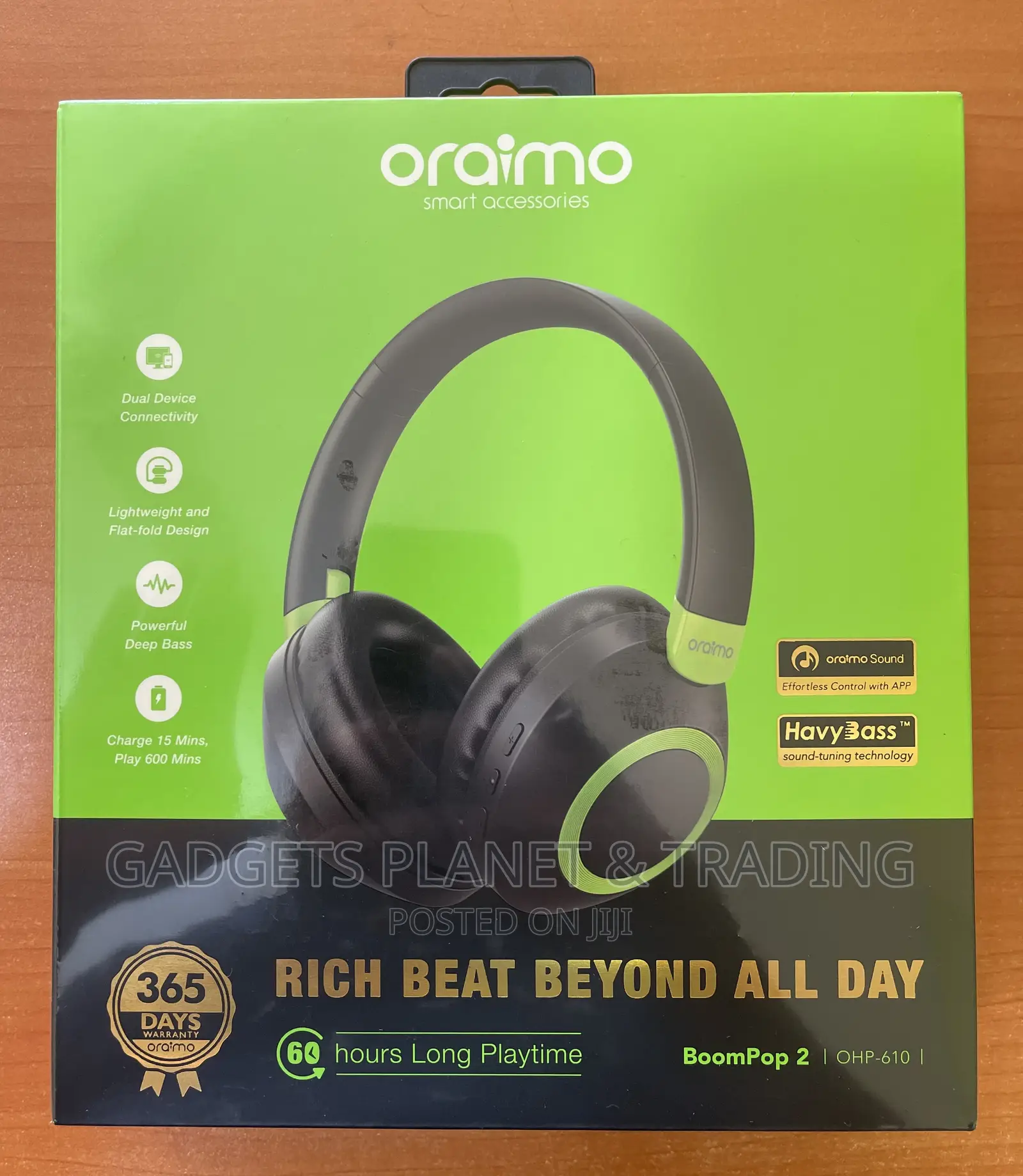 Oraimo Boompop2s Super Base Headphone 60hrs Play | OHP - 610