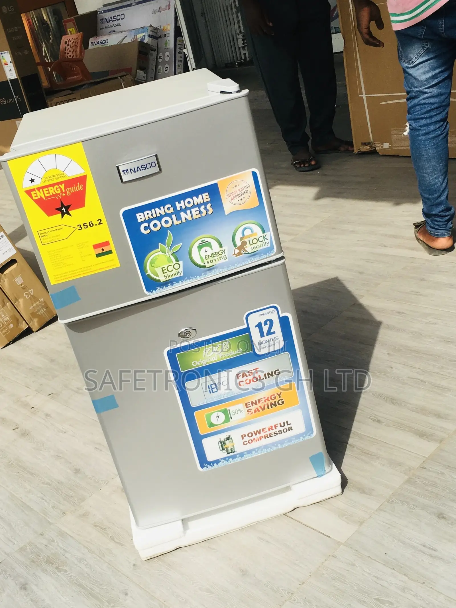 Topfreezer Gray 90L Doubledoor Nasf2-120 Nasco Fridge
