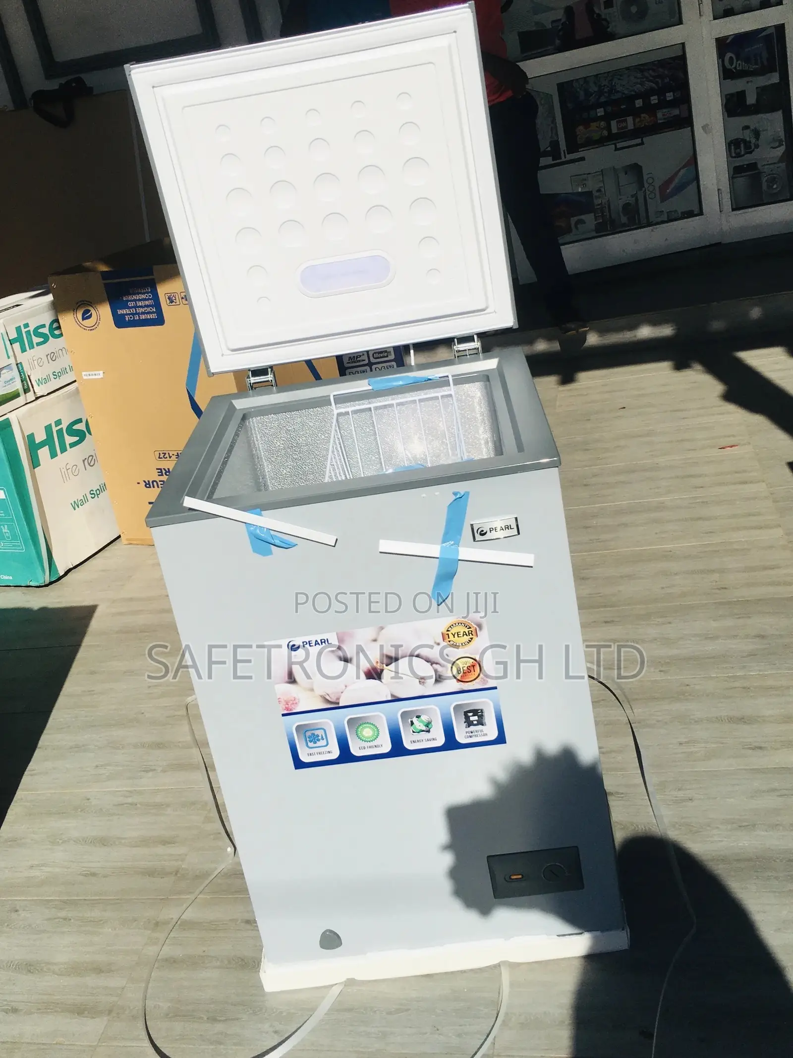 100 Liters Chestfreezer Singledoor PCF-127 Pearl Gray Glass