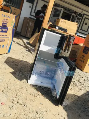 Pearl Pf-10t Doubledoor Black Glass Topfreezer Fridge