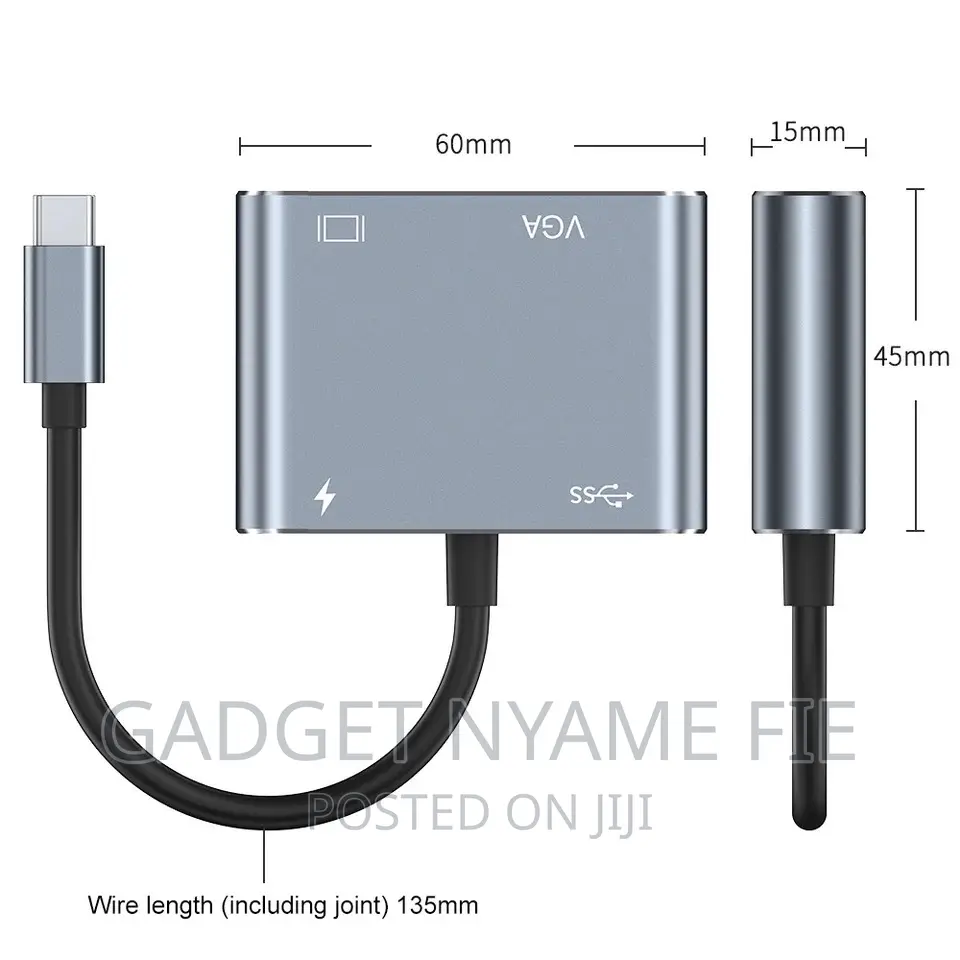 4 in 1 Adapter - Type C / HDMI / VGA / USB-A