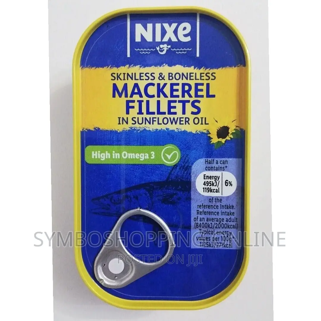 Nixe Mackerel Fillets in Sunflower Oil 125gskinless Boneless