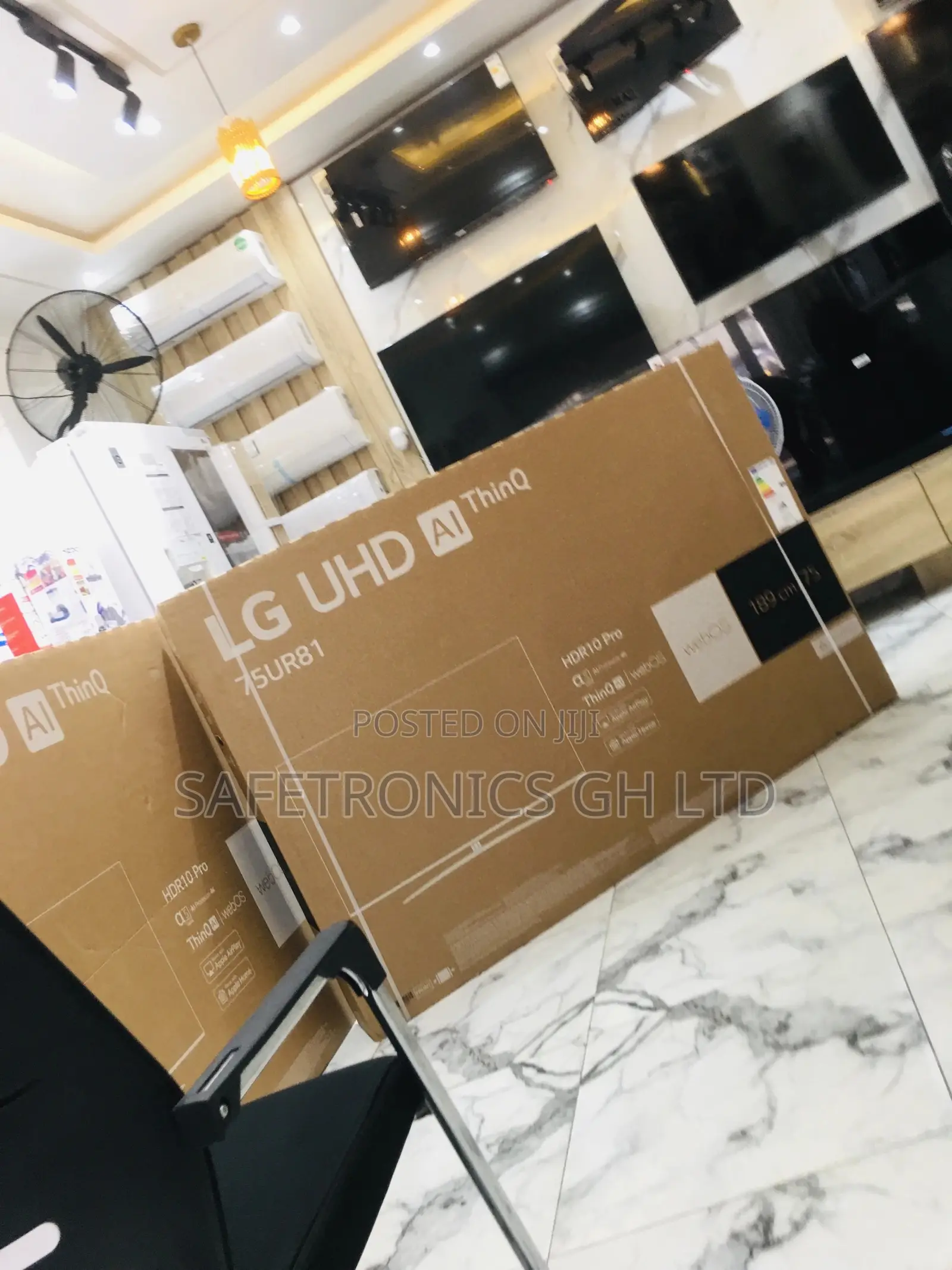 Electric 75 Inches Glossy LED LG UR81 Smart Black UHD Tv