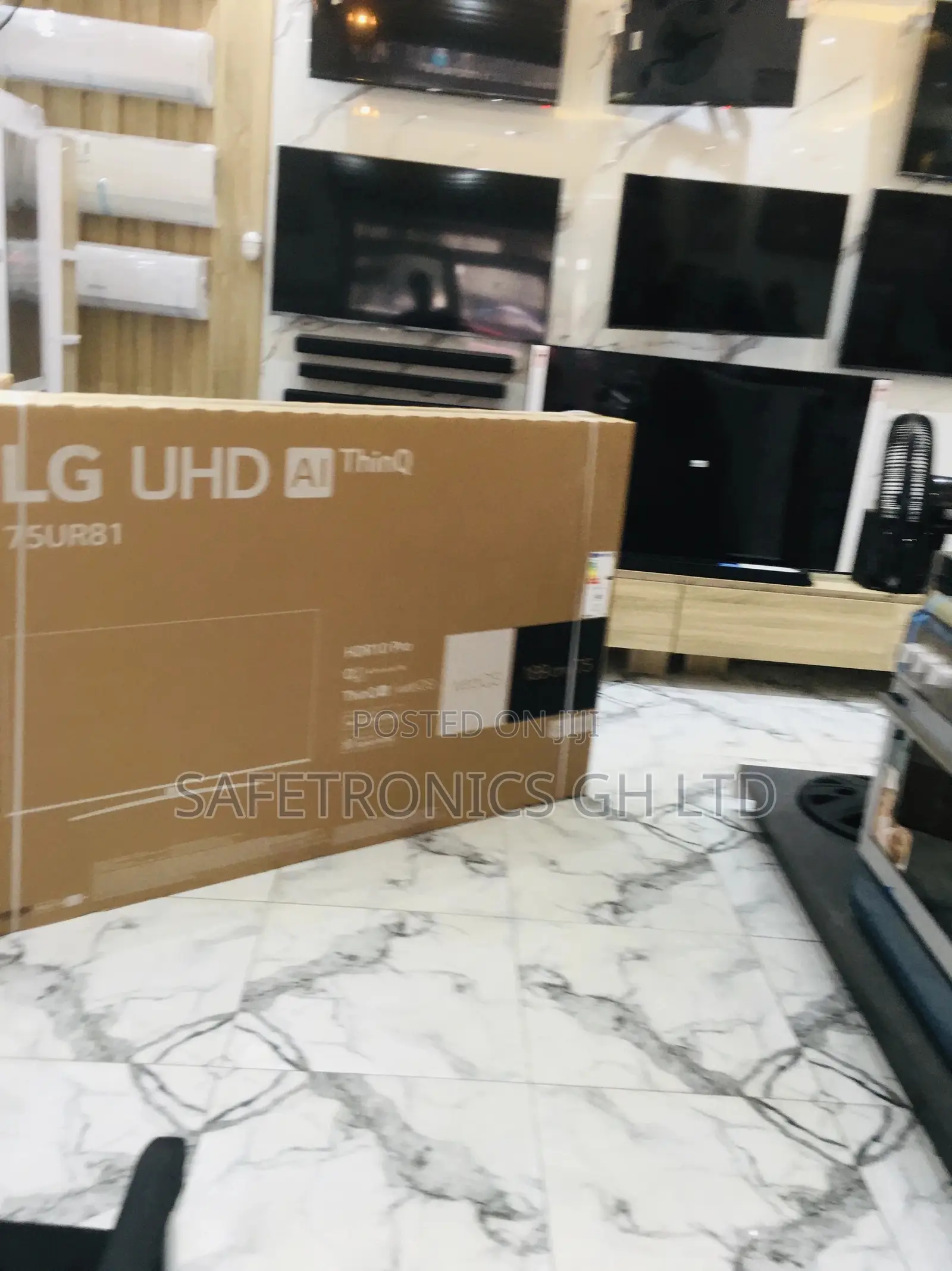 Black 75 Inches UR81 LG Electric Smart LED Glossy Tv