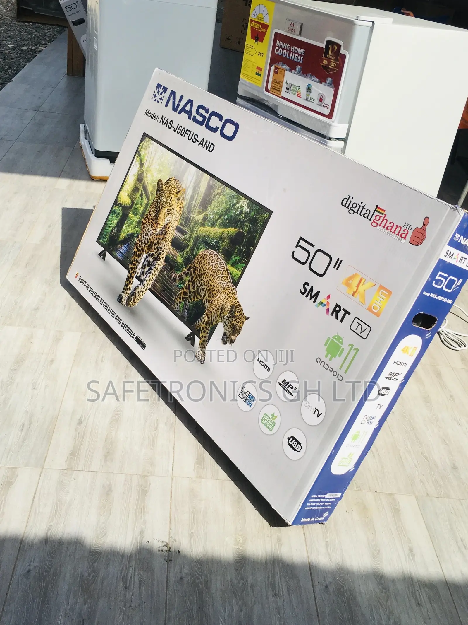 50 Inches Smart Glossy LED Nasco Black Electric Tv