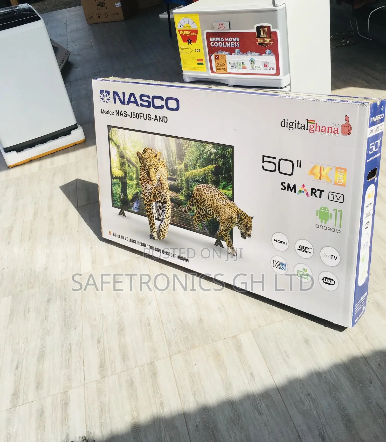 Black Nasco 50 Inches LED Glossy Electric Smart Tv