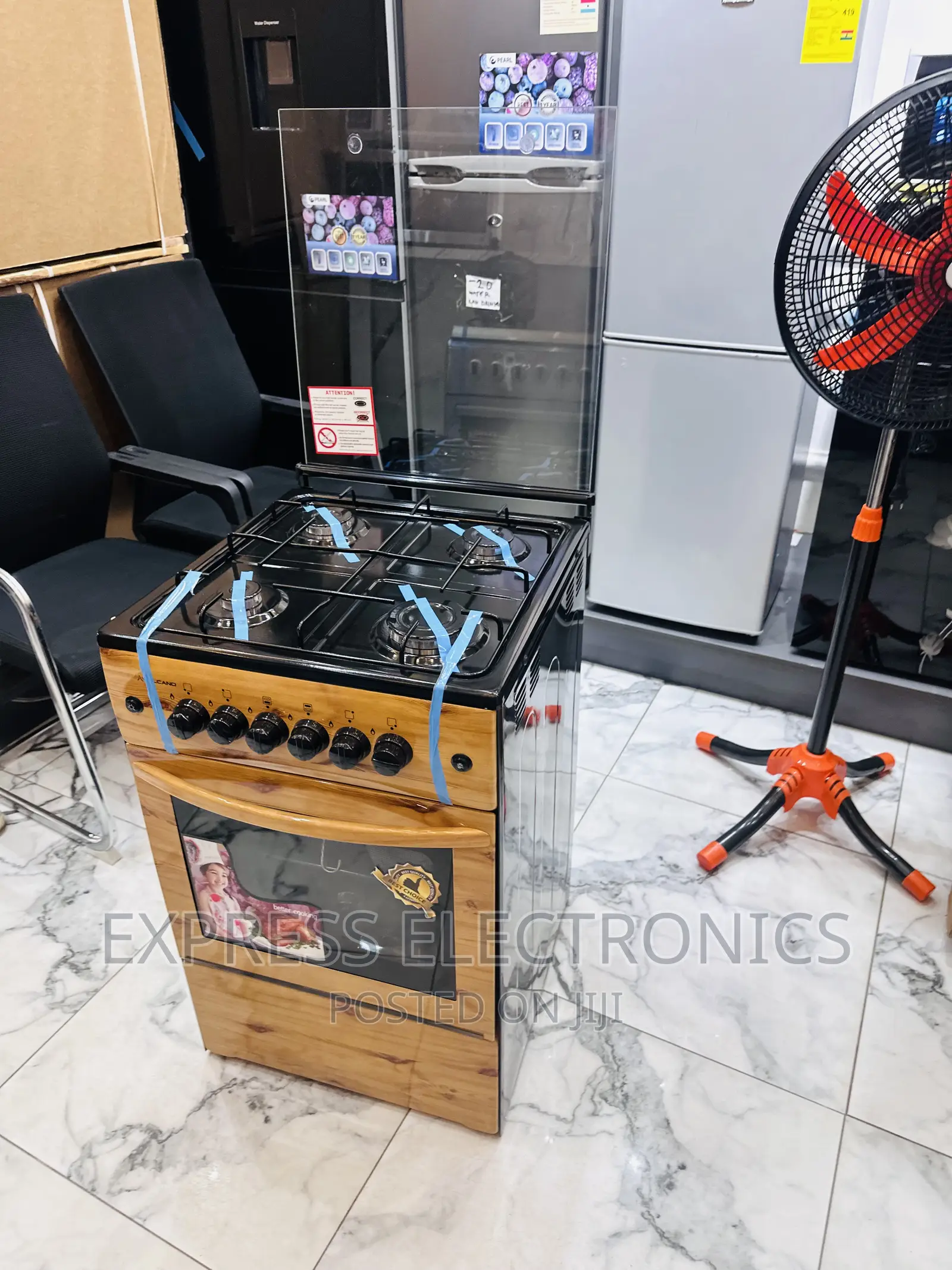 Very Sleek Wooden Like Gas Stove 4burner Oven Auto Ignition