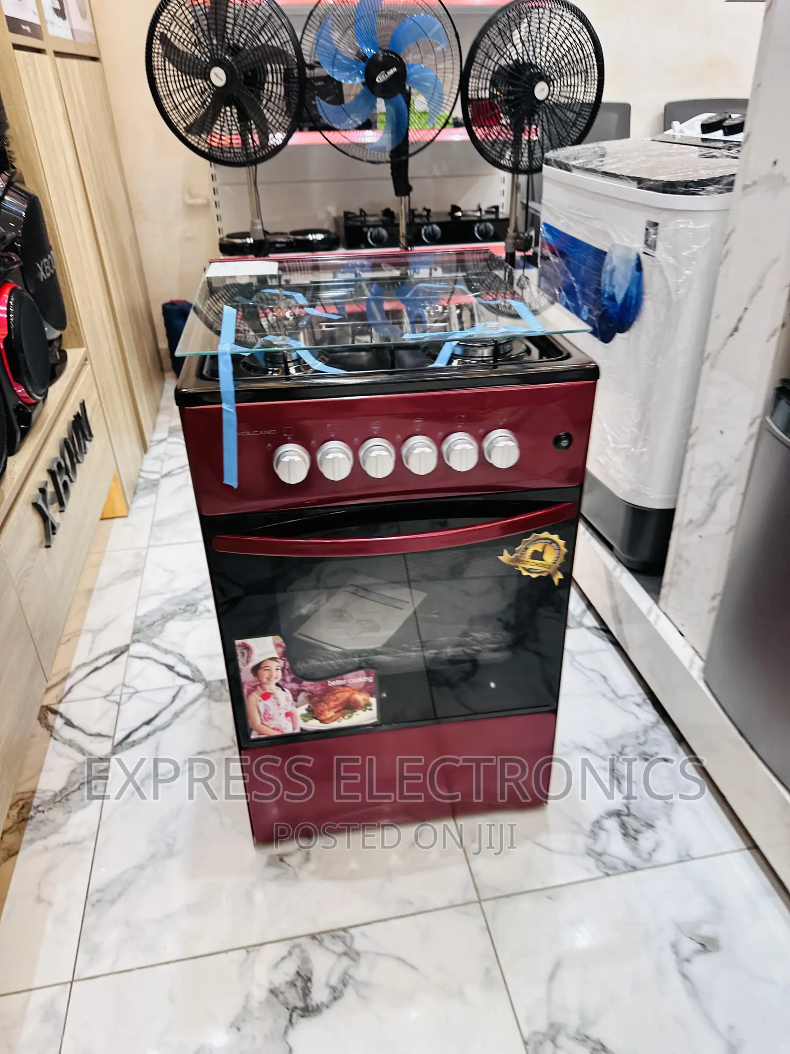 Mesmeric New Red Volcano Gas Cooker Oven 4burner 50/50
