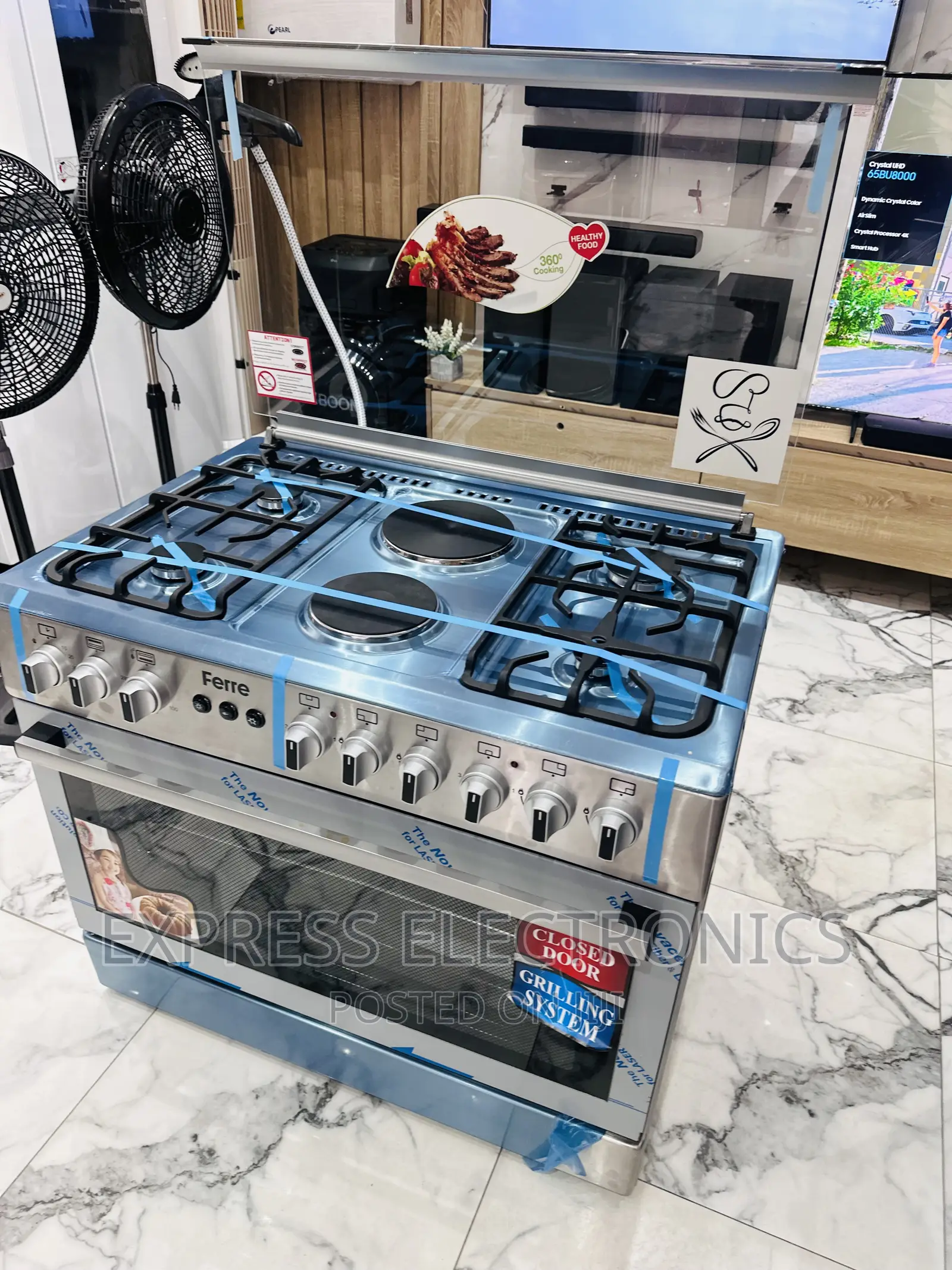 Best and Best 4-2 Sliver Gas Electric Oven Auto Ignition