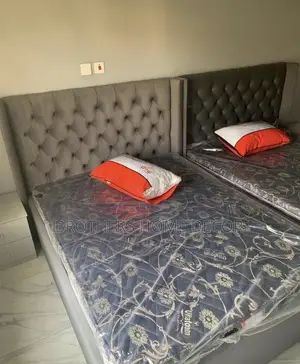 Double Bed With Mattress and Side Drawers