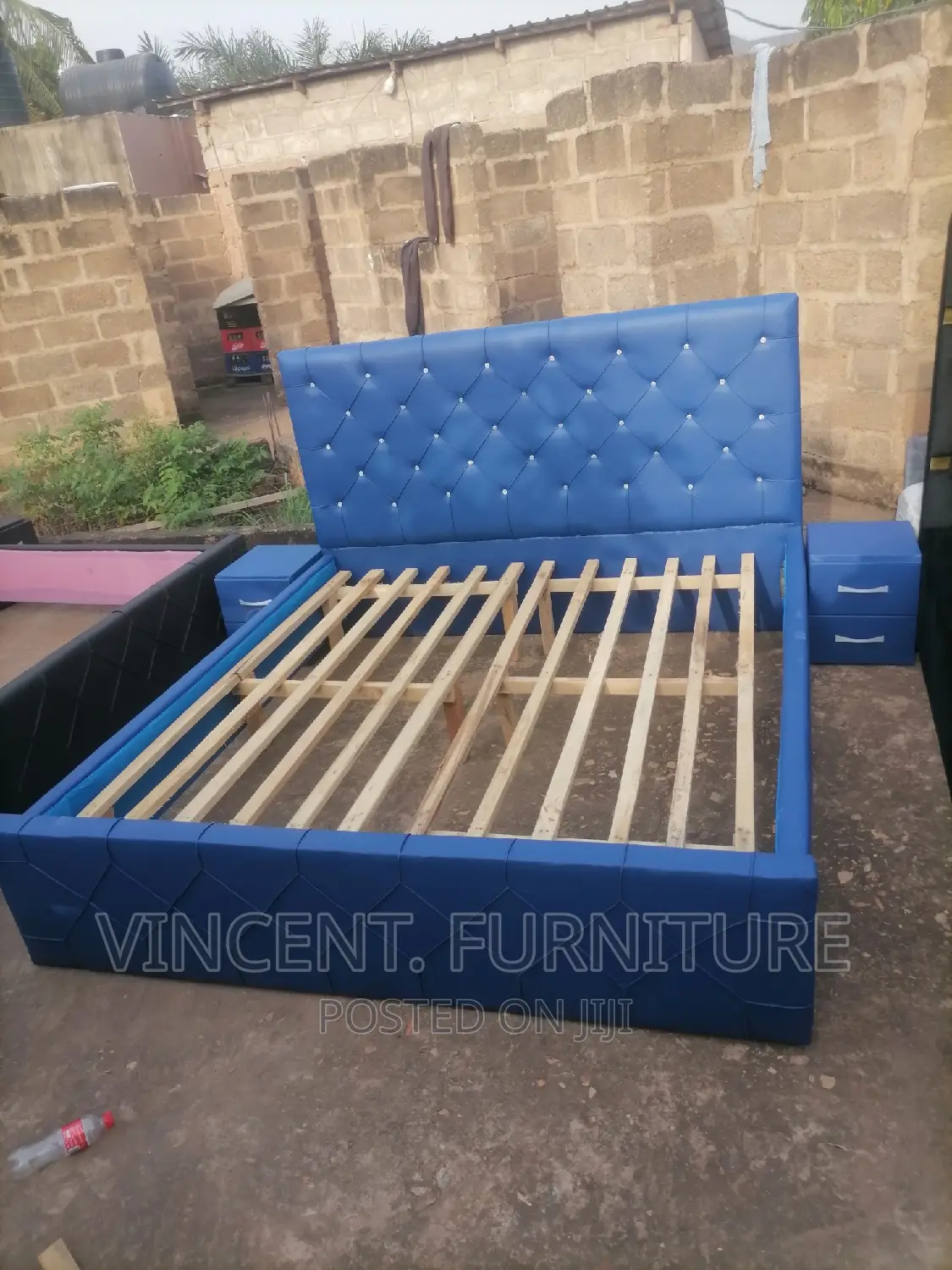 Queen Size Bed and Side Drawer