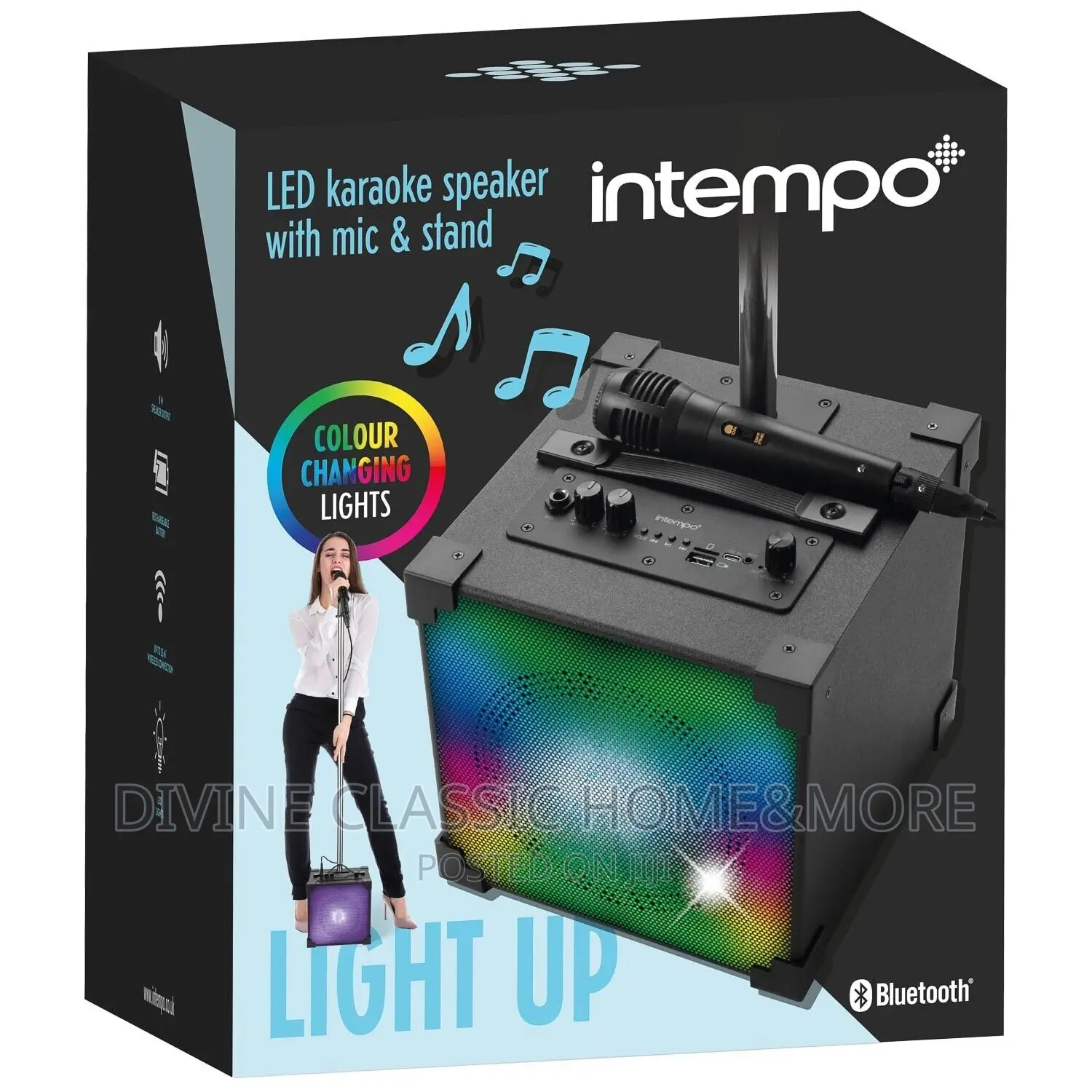 Intempo Karaoke Speaker With Mic and Stand. Bluetooth
