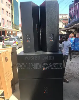 JBL Full Speaker Set With Rack, Amps,Mics, Mixer, Driverack