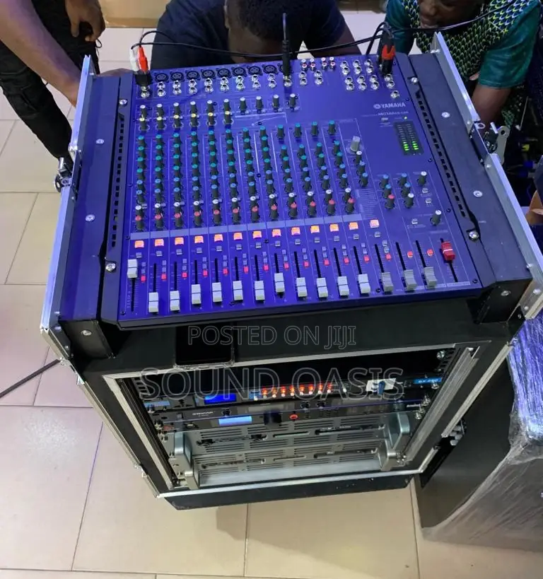 JBL Full Speaker Set With Rack, Amps,Mics, Mixer, Driverack