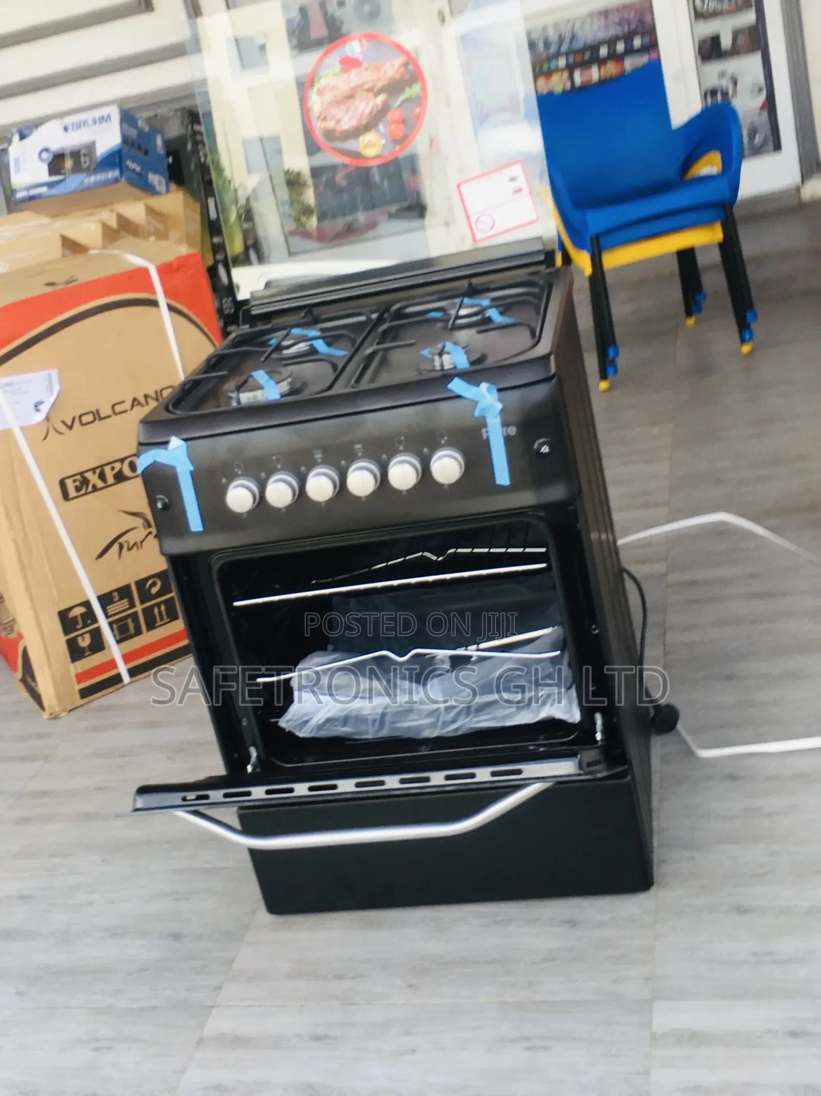 Ferre 4BURNER Gas Oven With Grill 60x60 Black Cooker