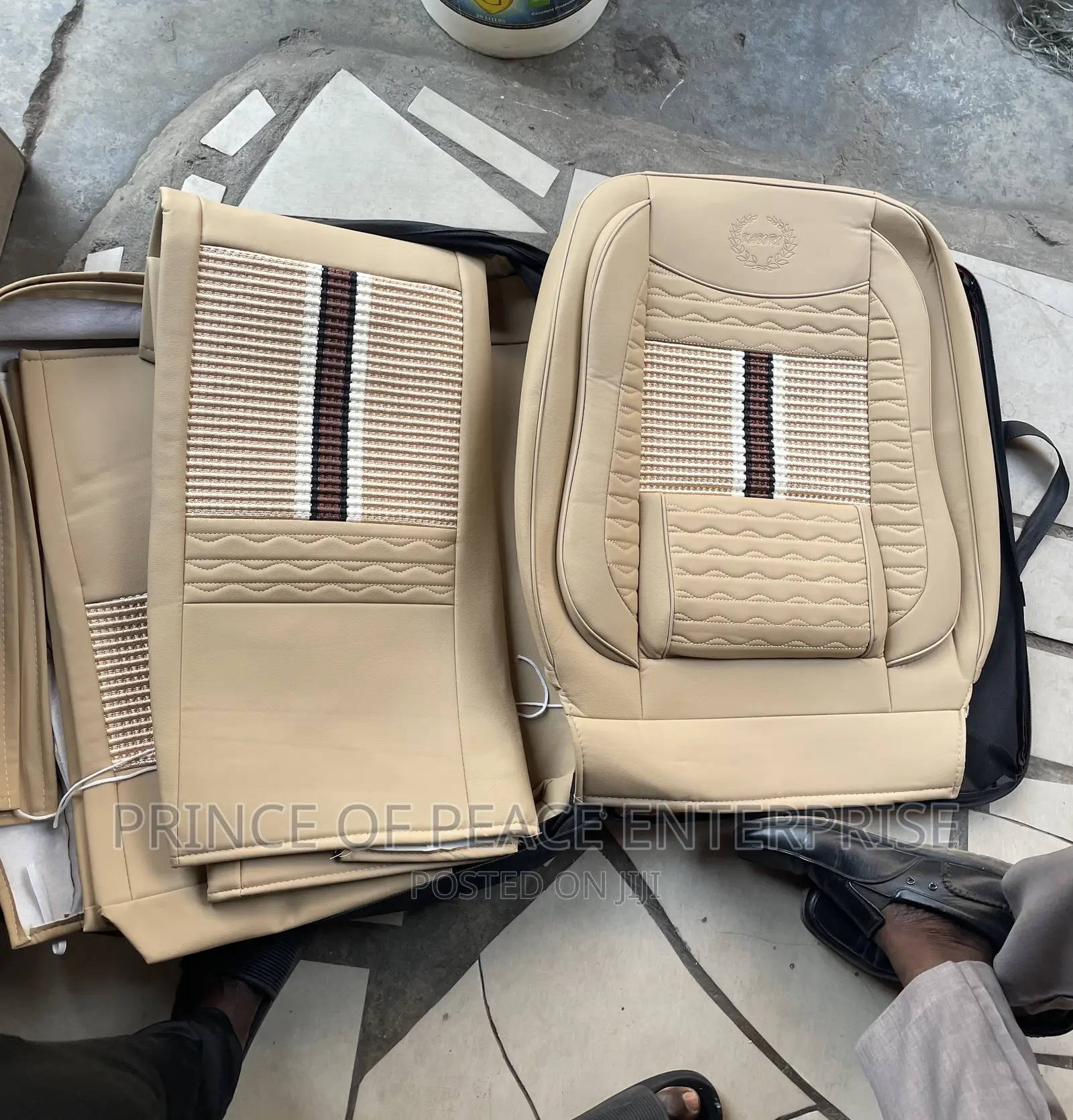 Leather Seat Cover Set ( Beige Colour )