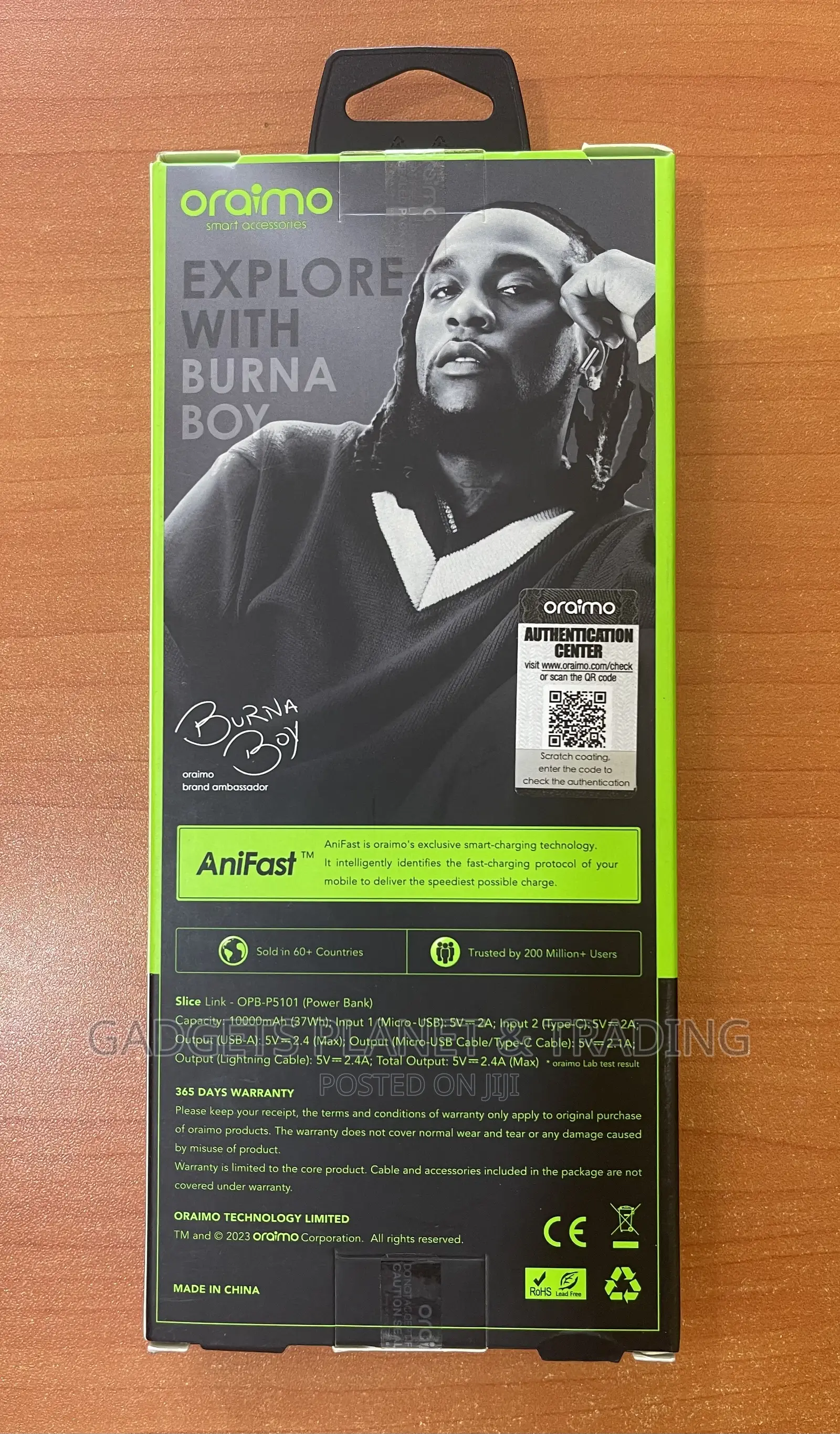 Oraimo Slice Link 10000mah 12W Fast Charge 3 in 1 Power Bank