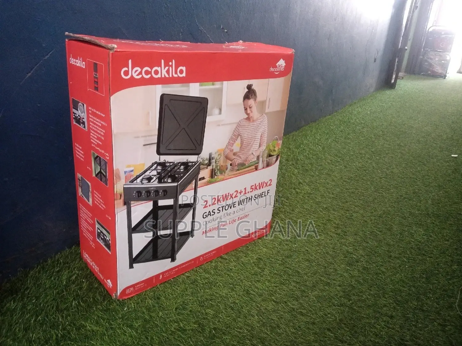 Gas Stove With Shelf and 4 Stove Decakila