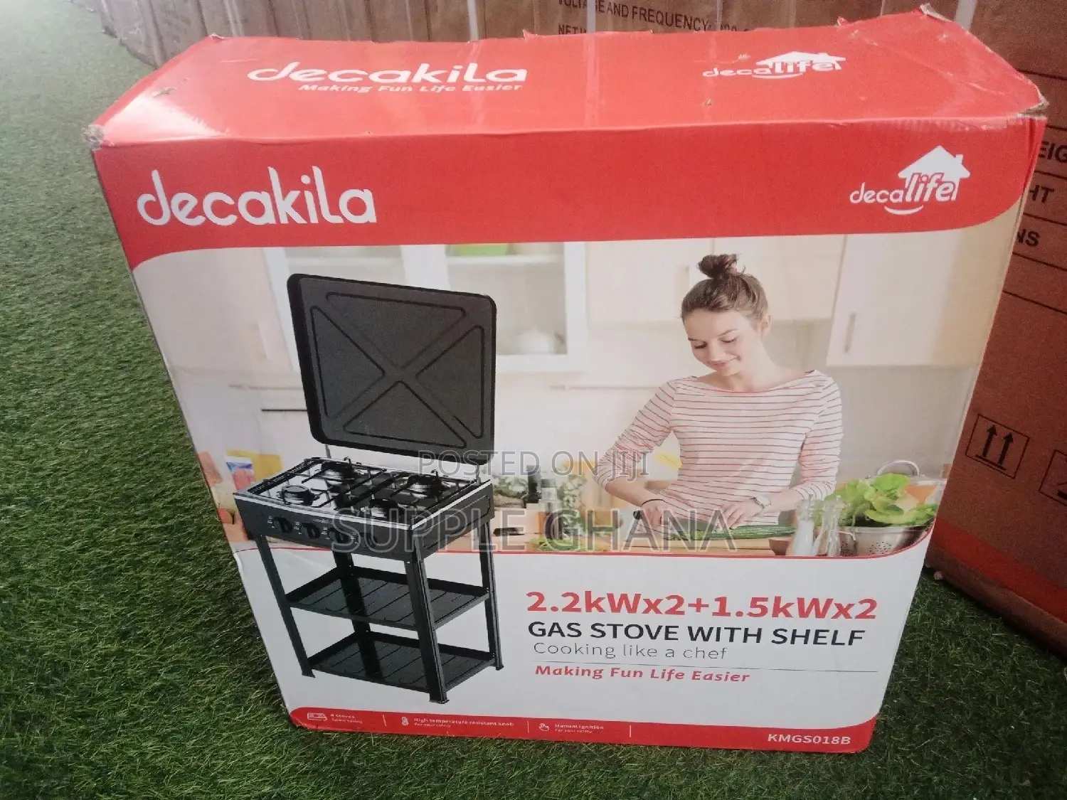 Decakila Modern Gas Stove With Shelf