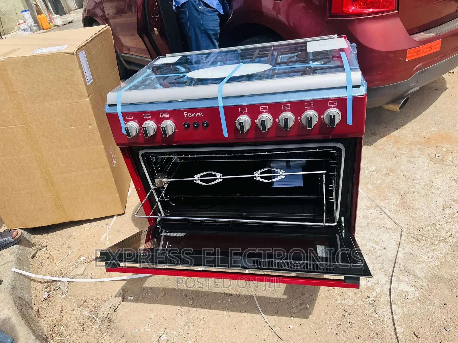 Powerful Dynamic Gas Cooker 5burner Red Ferre 60/90 Oven