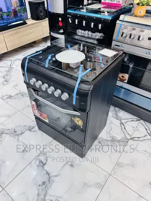 Powerful Black 60/60 Gas Cooker Oven Grill 4burner Oven