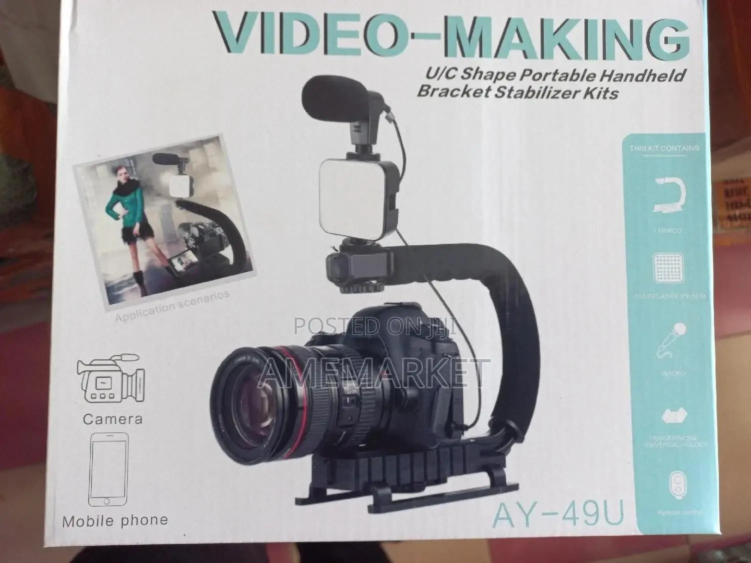 U Handheld Stabilizer Camera Video C Grid Vlog Kits Mic Set