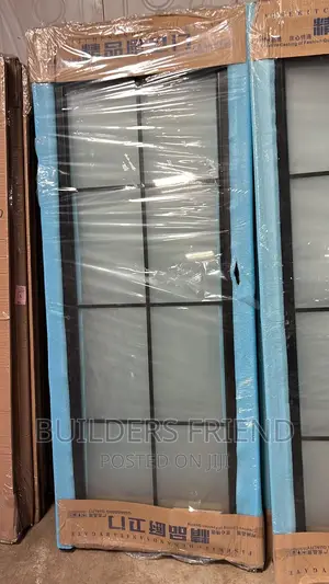 PVC Glass Bathroom Door+Locks Complete
