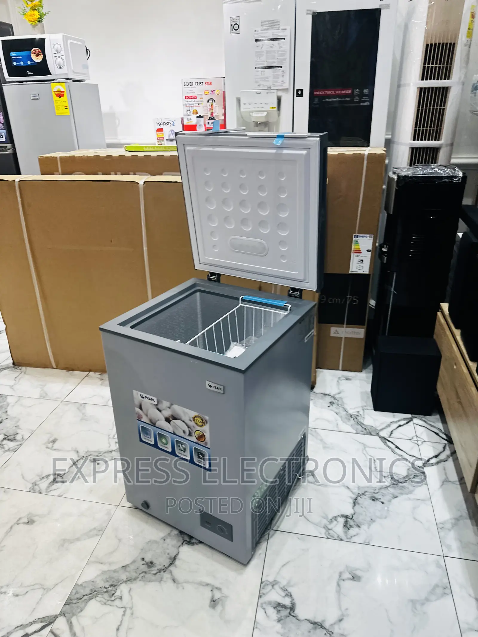 Best and Authentic Sleek Grey Chest Freezer Single Door 100L