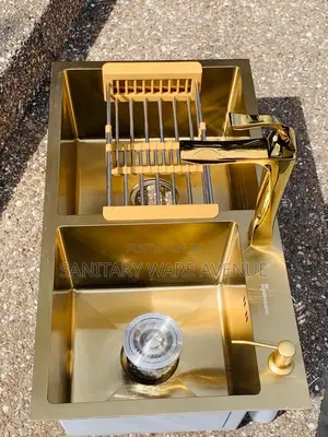Gold Sink - Double Bowl Sink - Complete Kitchen Sink