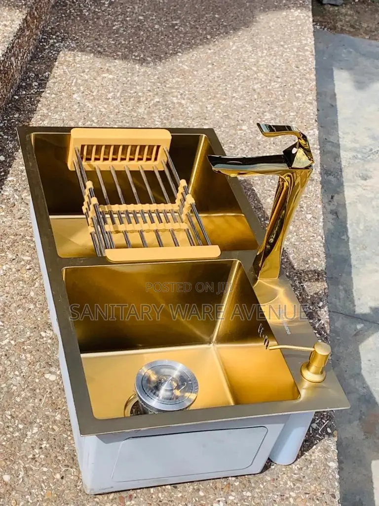 Gold Sink - Double Bowl Sink - Complete Kitchen Sink