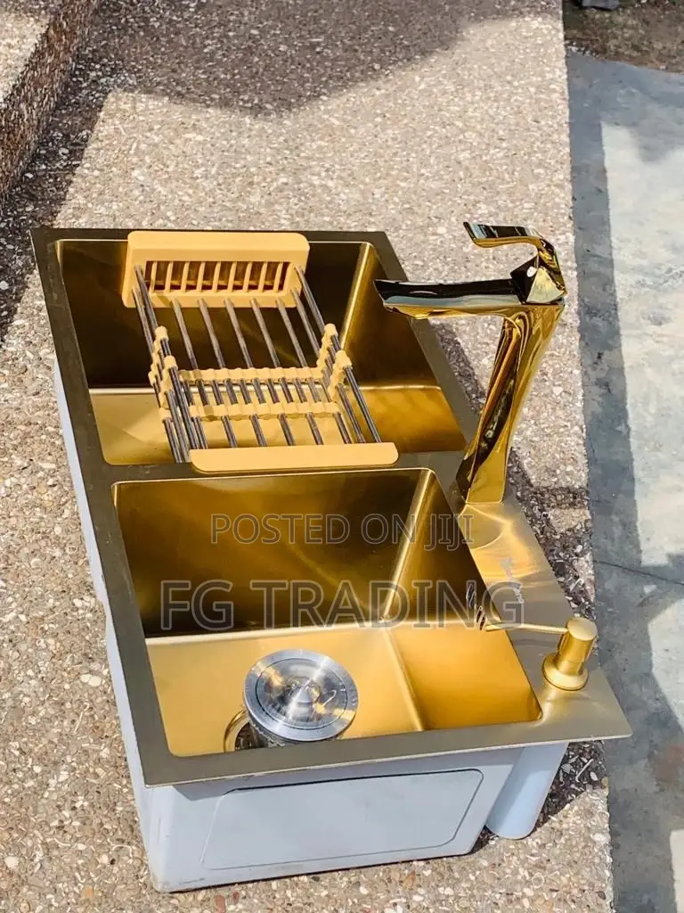 Gold Sink - Double Bowl Sink - Complete Kitchen Sink