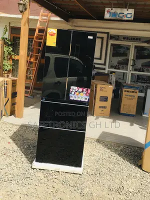 Pearl Glass PF-479BG Black 4 Doors Bottomfreezer Fridge
