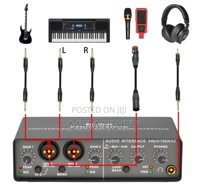 Q24 Studio Recording Audio Interface Electric Guitar