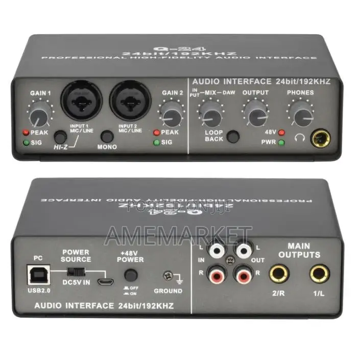 Q24 Studio Recording Audio Interface Electric Guitar