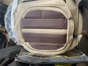 Leather Seat Cover Beige and Brown