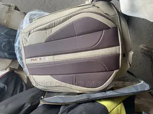 Leather Seat Cover Beige and Brown