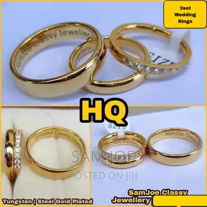 Tungsten and Stainless Gold Plated Wedding Rings