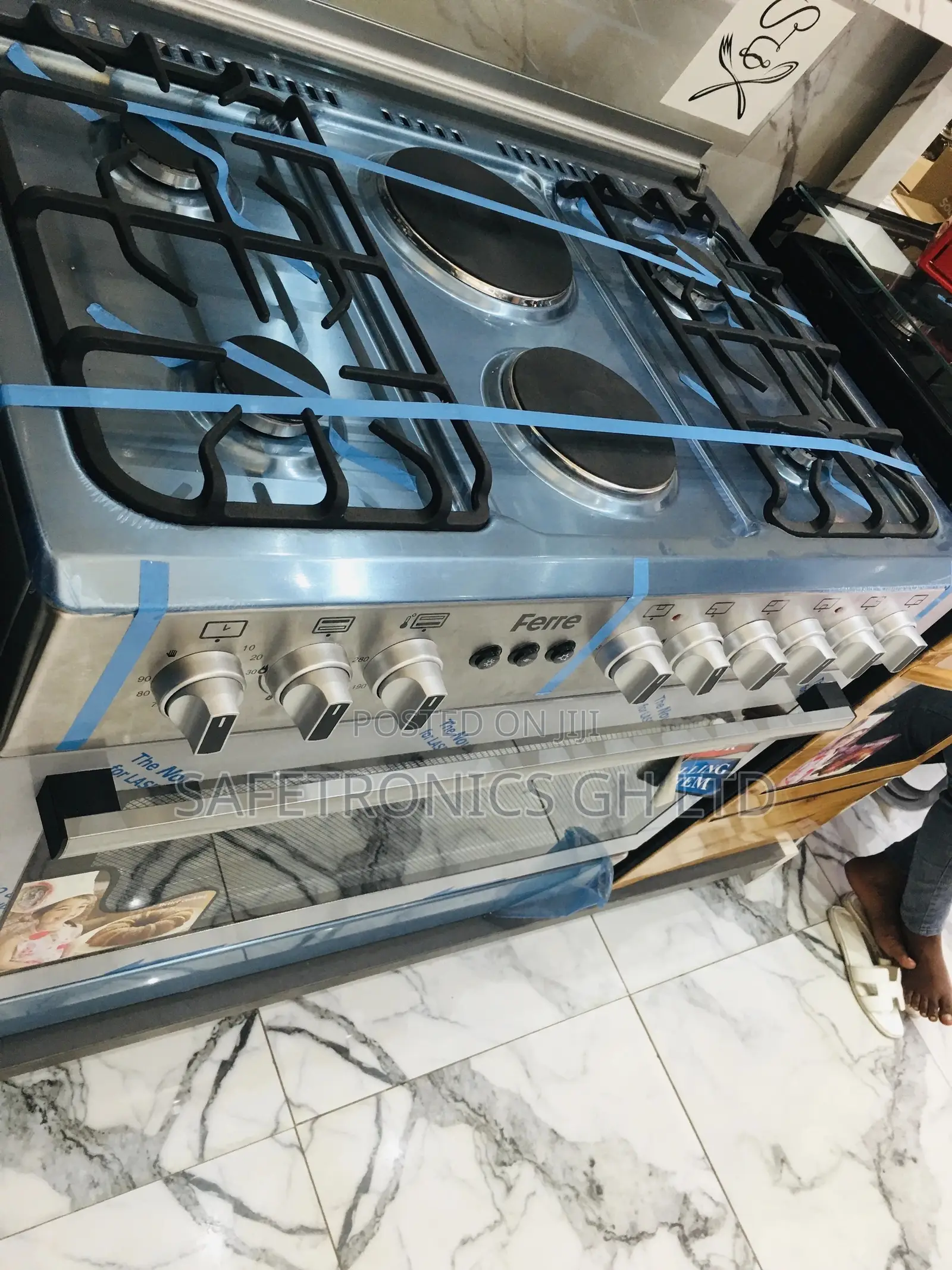 4 Gas Cooker Oven With Grill 60x90 Ferre Gray 2 Electric