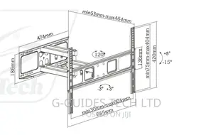 SH-646P Steel Full-Motion Tv Wall Mount 37" ~ 70" Screen