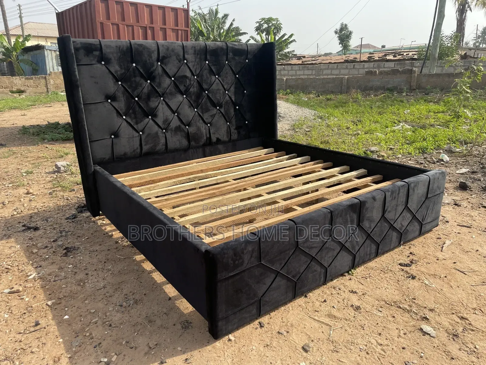 Queen Size 72x75 Fabric Bed Frame