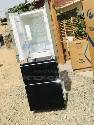 Bottomfreezer Pearl 4 Doors PF-470BG Black Glass Fridge