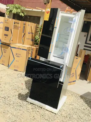 Black Glass 4 Doors Bottomfreezer Pearl PF-470BG Fridge