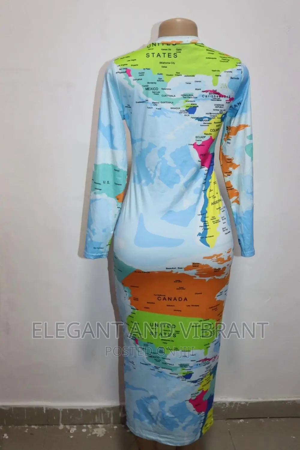 Beautiful Bodycorn Dress in Map Design