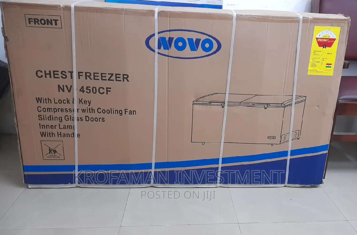 Novo Nv-518cf 518l Double Door Chest Freezer