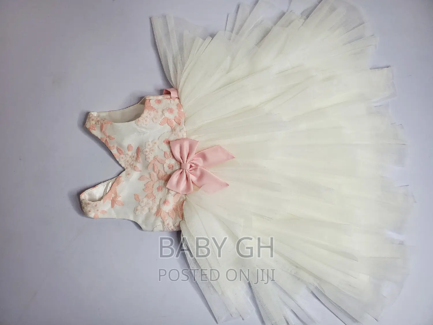 Pink and White Girls Occasion Dress