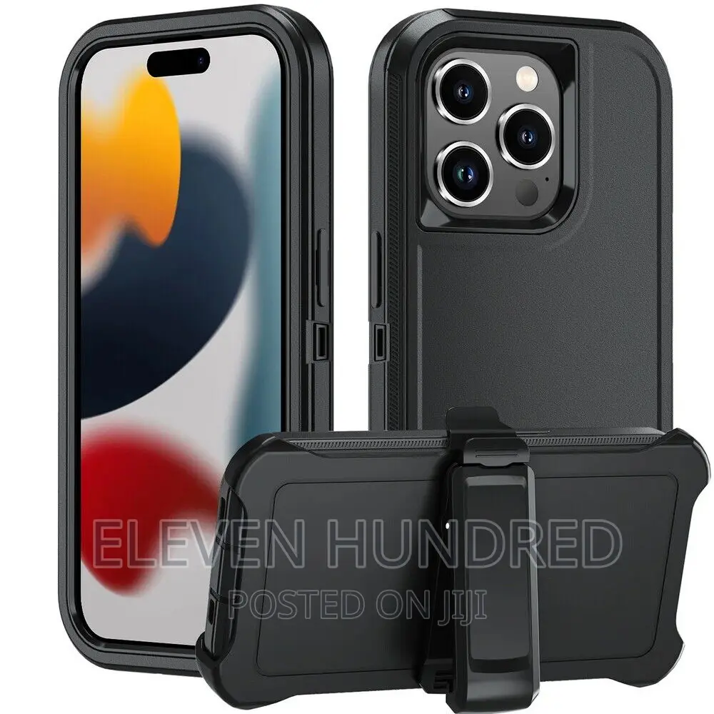 iPhone 15 14 13 12 11 Defender Case Hybrid Shockproof Cover